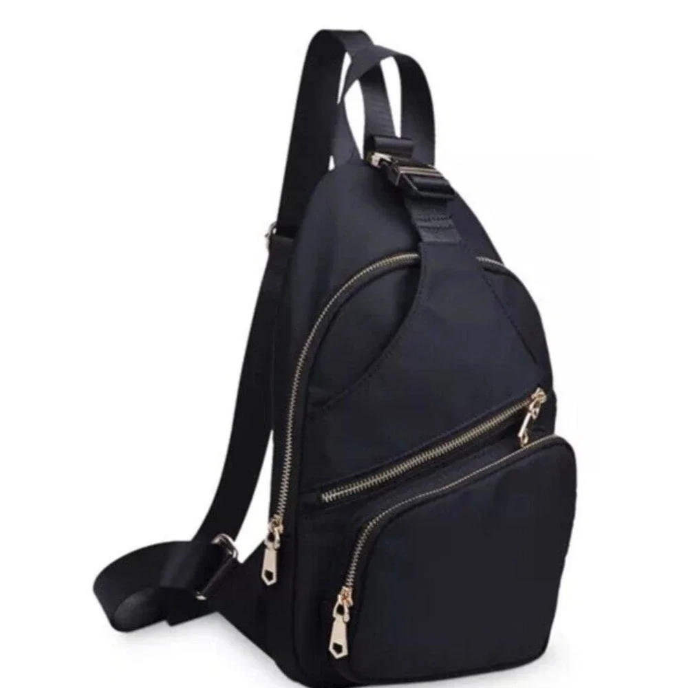 Sol and Selene On the Go Sling Crossbody Backpack Black Lightweight Travel Bag